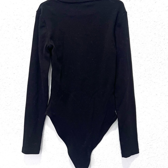 Zara long sleeve Ribbed Black bodysuit Top medium - Picture 4 of 6